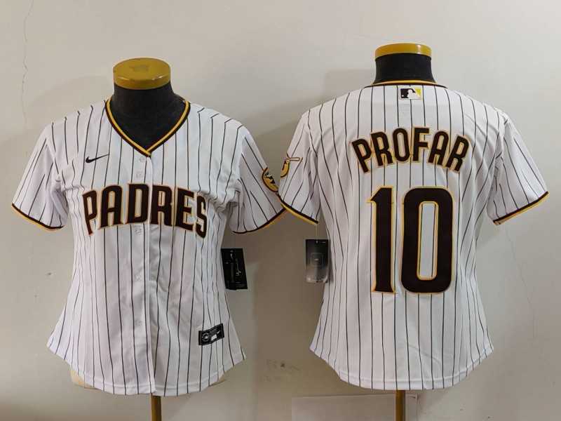Women%27s San Diego Padres #10 Jurickson Profar White Cool Base Stitched Jersey